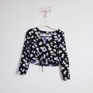 H&M Floral Tie Front Top